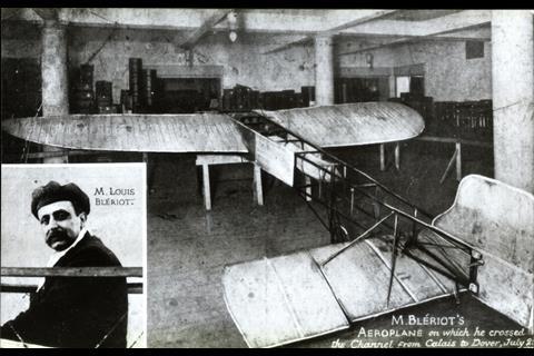 July 25, 1909: When Louis Bleriot became the first aviator to fly over water, his fragile plane was put on show in Selfridges for four days, drawing crowds of over 150,000.